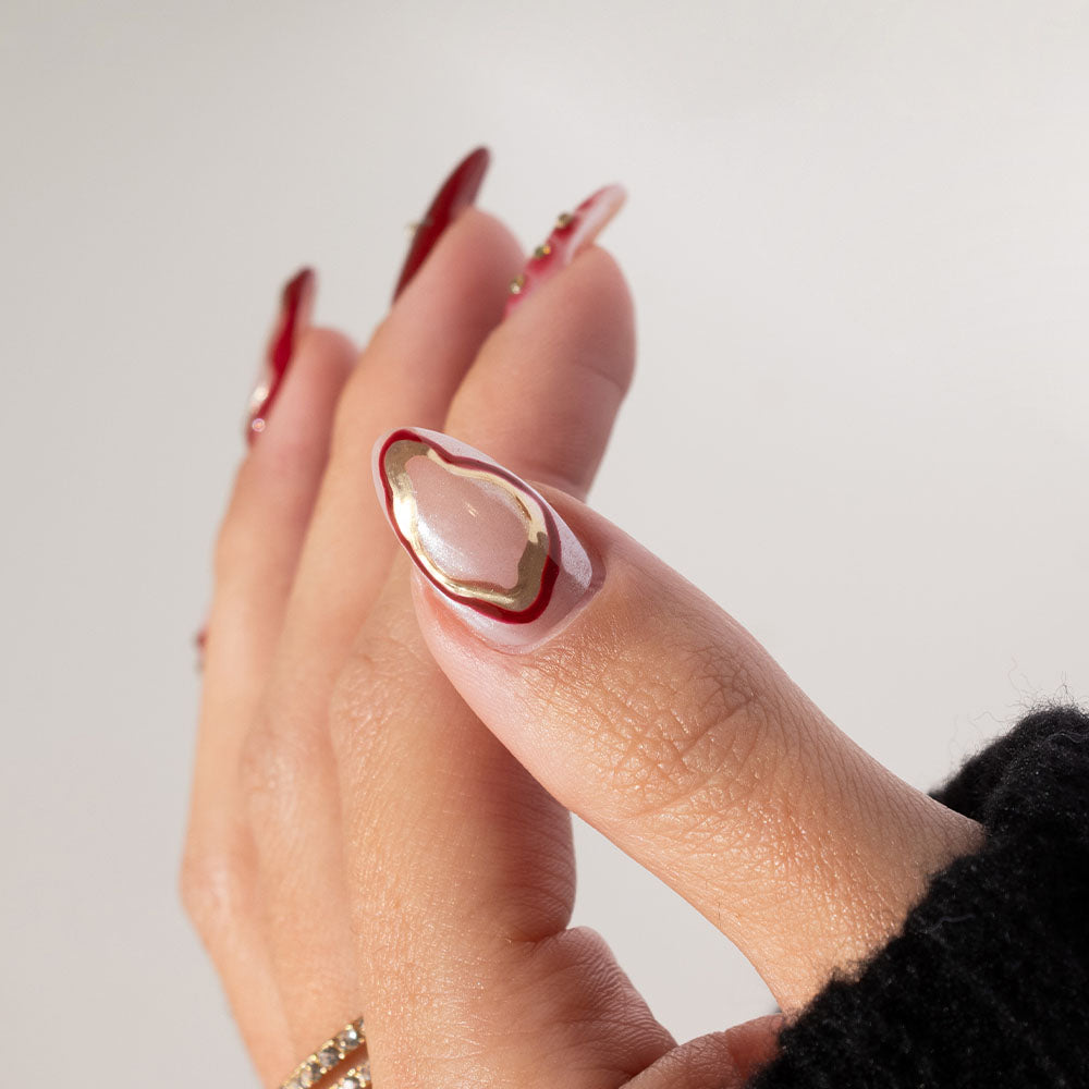 Gelous Gold Mirror Chrome Powder nail art - photographed in New Zealand on model