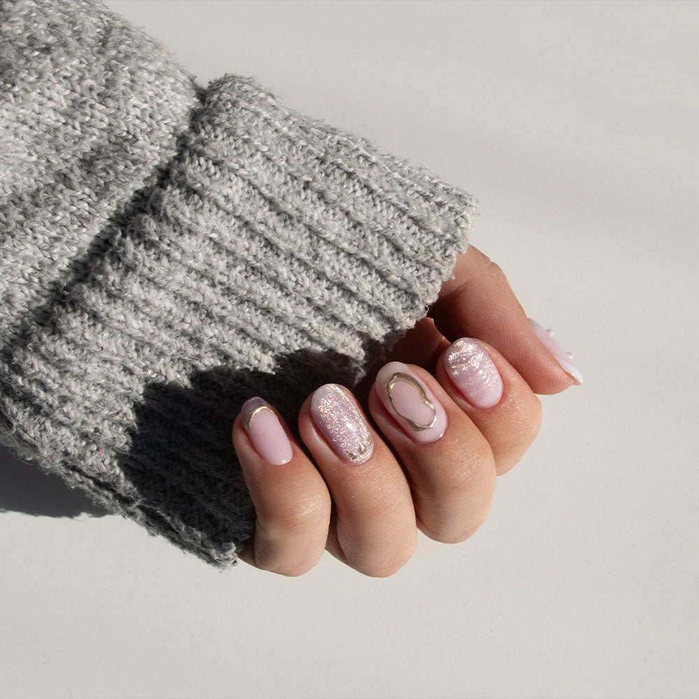 Gelous Gold Mirror Chrome Powder nail art - photographed in New Zealand on model