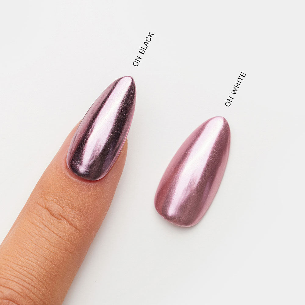 Gelous Mauve Mirror Chrome Powder swatch - photographed in New Zealand