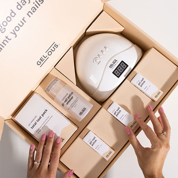 Gel manicure pastel starter kit flat lay - photographed in New Zealand
