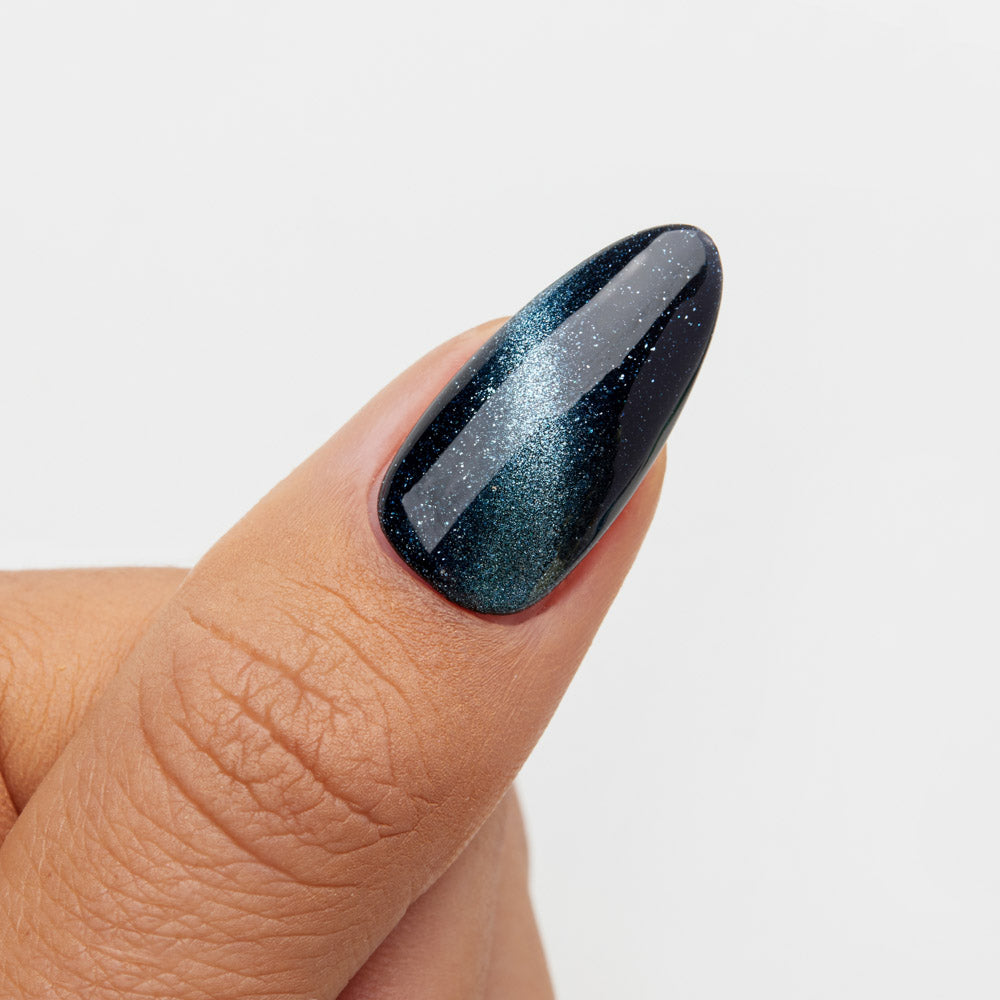 Gelous Fantasy Enchantment gel nail polish swatch on Black Out - photographed in New Zealand