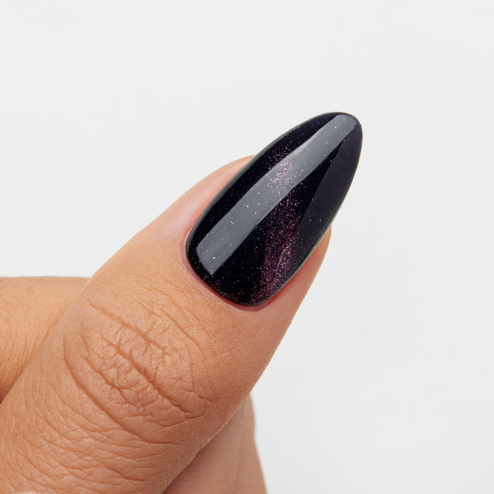 Gelous Fantasy Fairy Tale gel nail polish swatch on Black Out - photographed in New Zealand