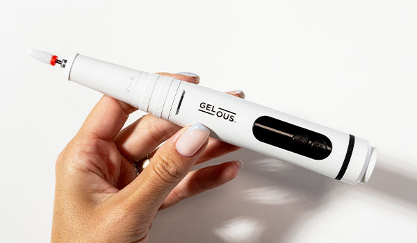Gelous E-File Pen for gel manicures - photographed in New Zealand with model