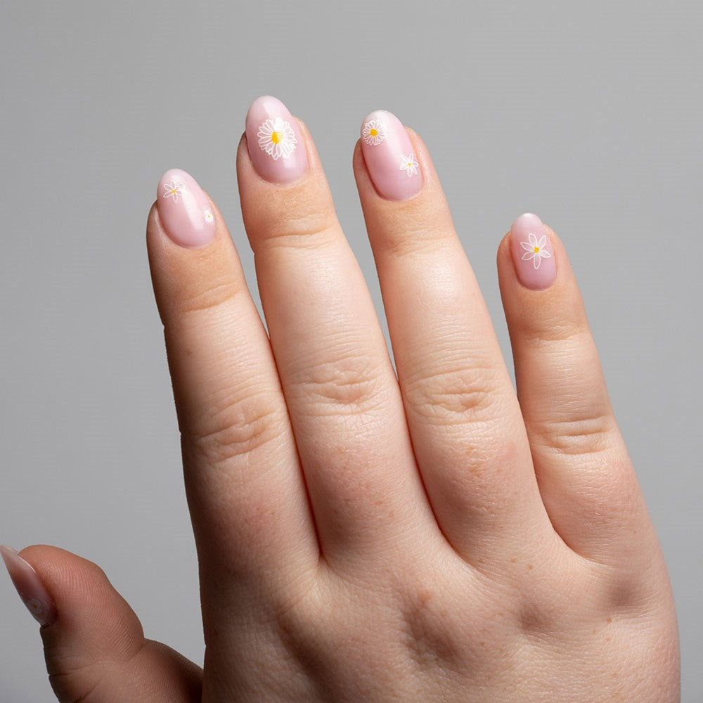 Gelous Delicate Daisy Nail Art Stickers product photo - photographed in New Zealand on model