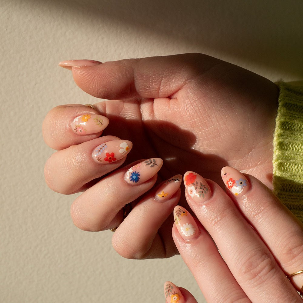 Gelous Wildflower Nail Art Stickers product photo - photographed in New Zealand on model