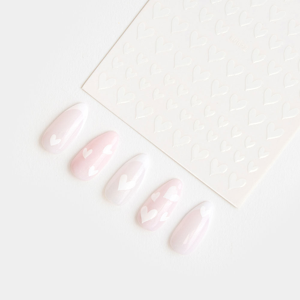 Gelous White Hearts Nail Art Stickers product photo - photographed in New Zealand