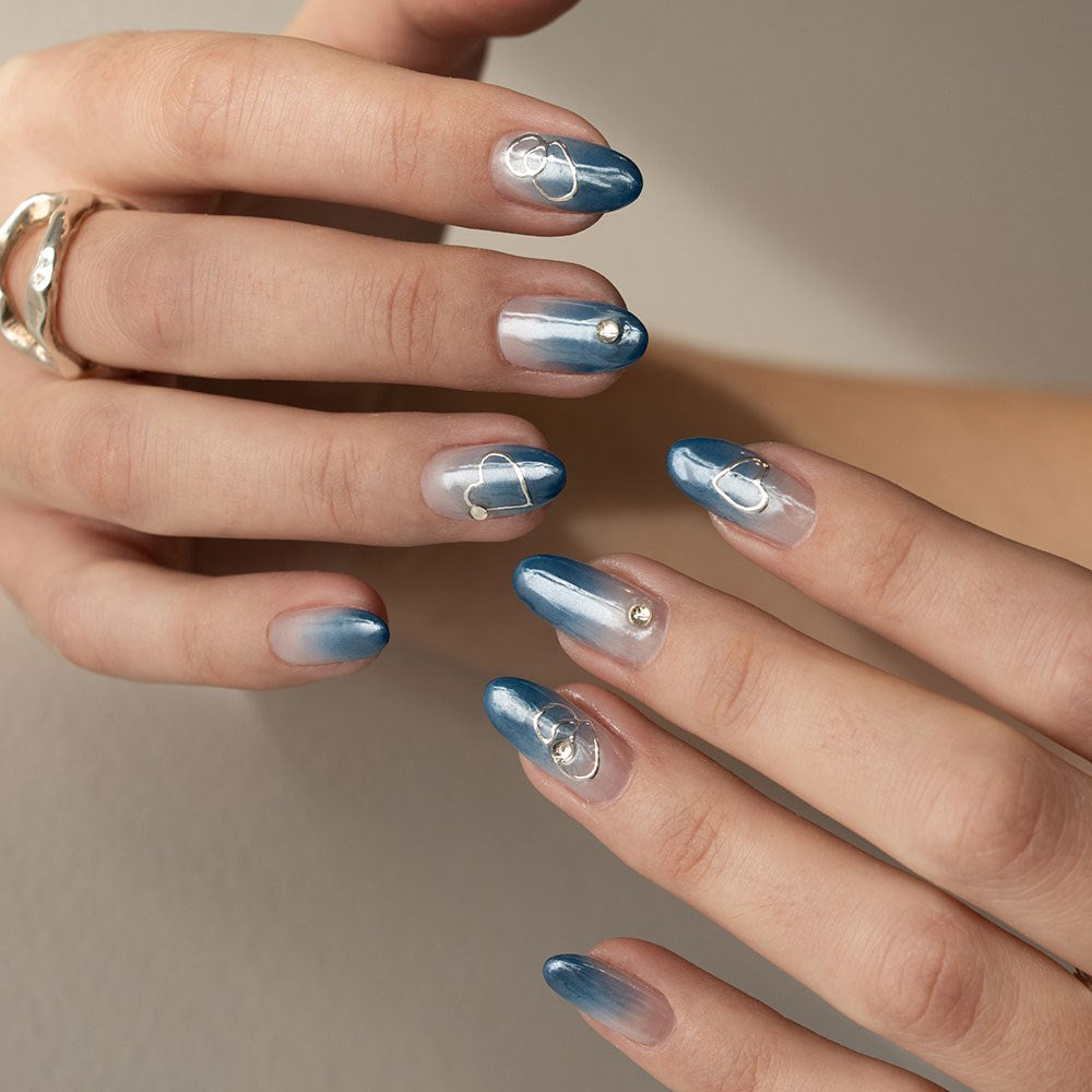 Gelous Silver Shapes Nail Art Stickers product photo - photographed in New Zealand on model