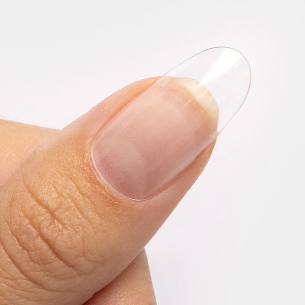 Gelous Long Round Nail Tips applied on model in New Zealand