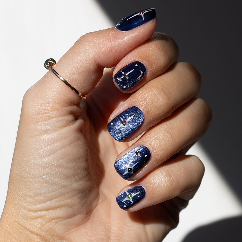 Gelous Velvet Azure gel nail polish - photographed in New Zealand on model
