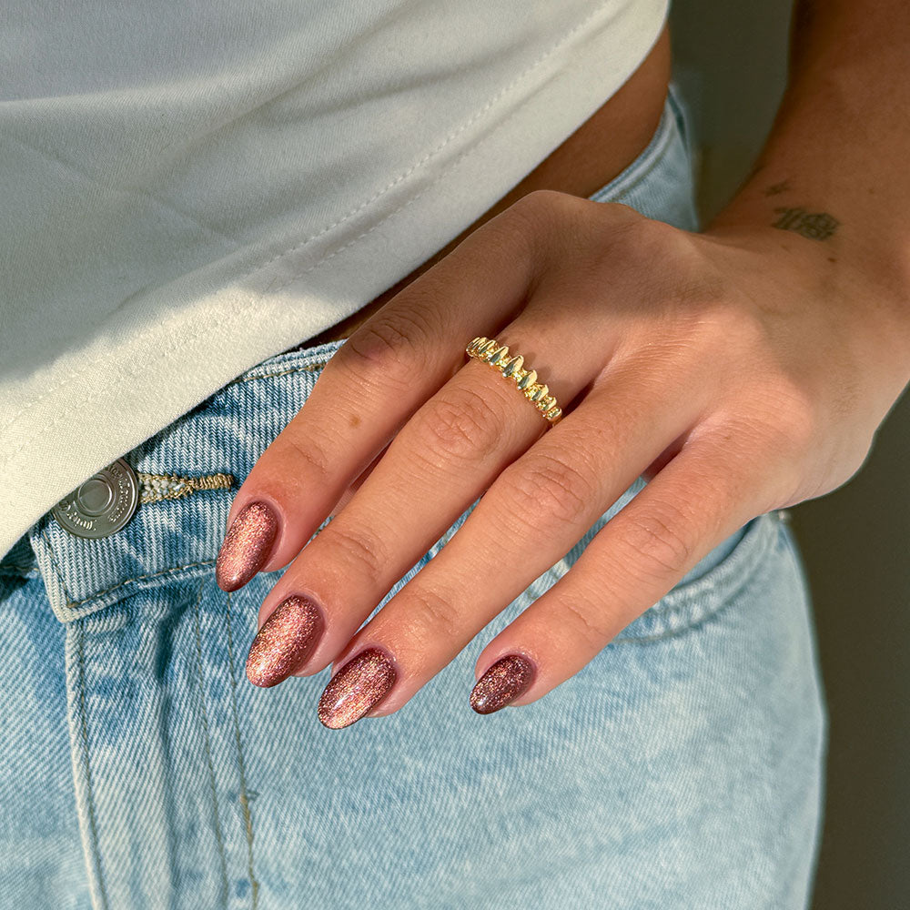 Gelous Velvet Mocha gel nail polish - photographed in New Zealand on model