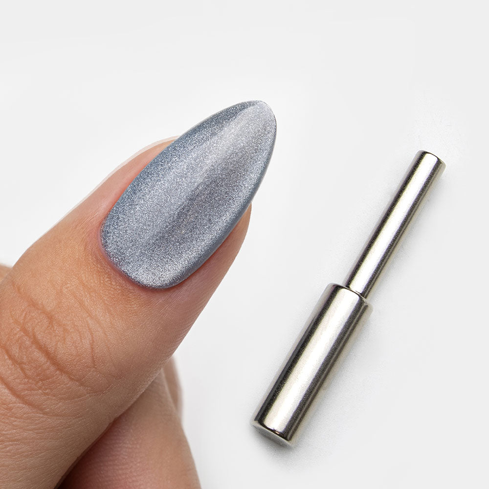 Gelous Velvet Sky HEMA & TPO Free gel nail polish swatch and magnet - photographed in New Zealand