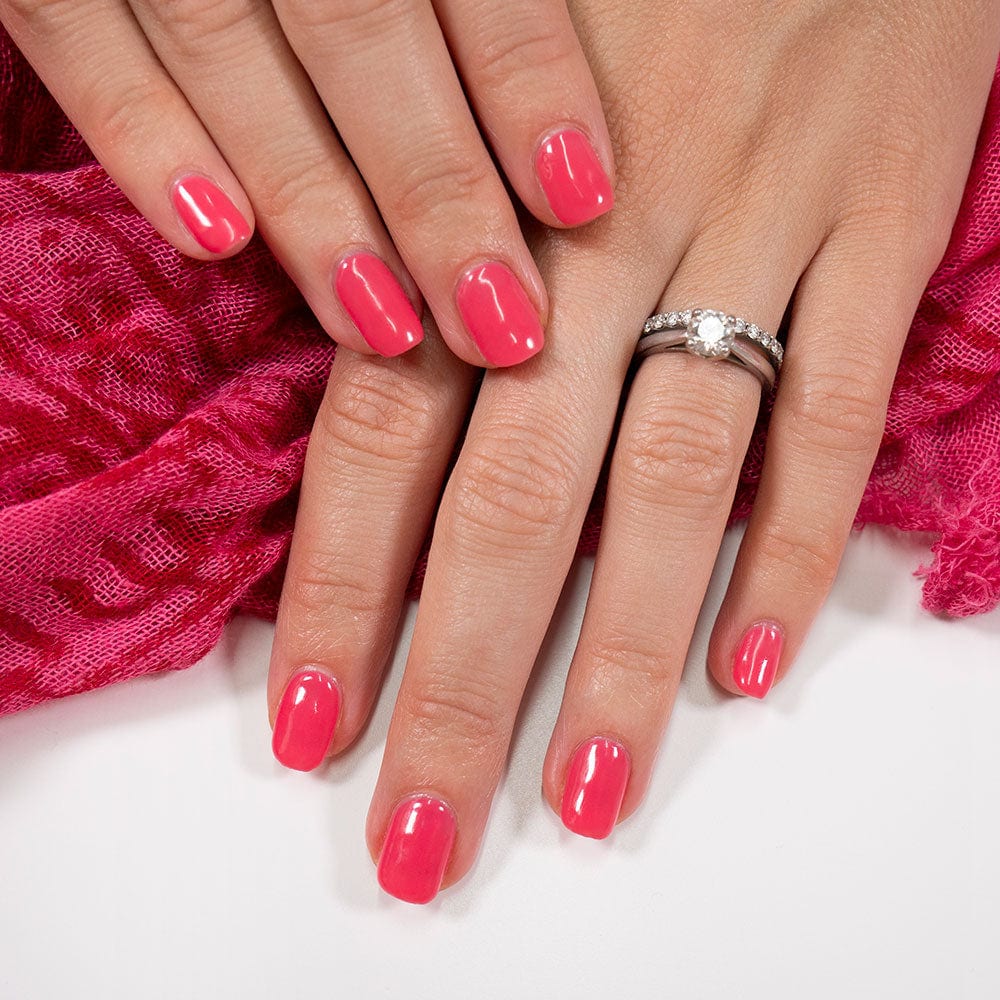 Gelous One in a Melon gel nail polish - photographed in New Zealand on model