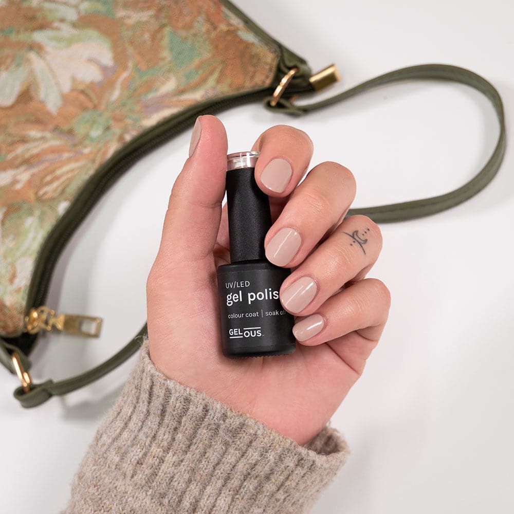 Gelous That's the Clay It Is gel nail polish - photographed in New Zealand on model