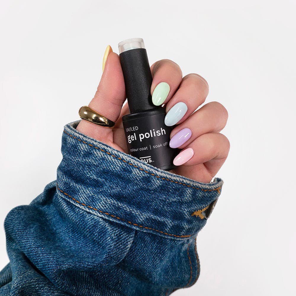 Gelous gel nail polish Pastels Ultimate Starter Kit - photographed in New Zealand on model