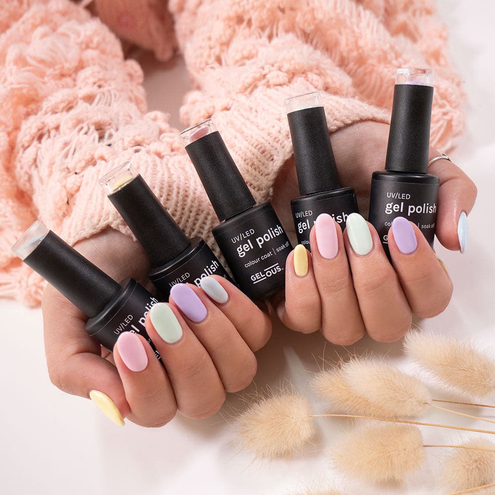 Gelous gel nail polish Pastels Ultimate Starter Kit - photographed in New Zealand on model