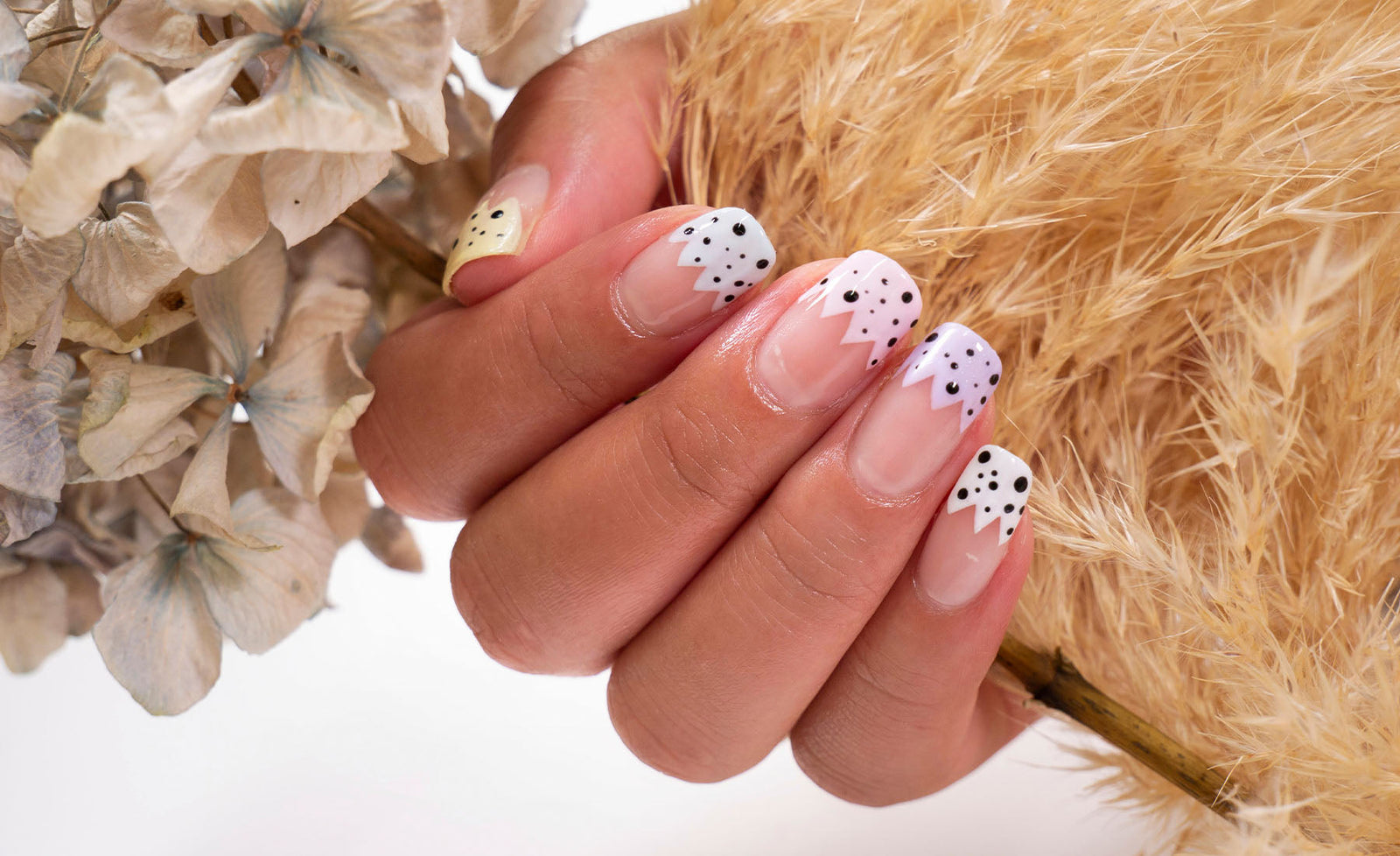 Gelous Speckled Easter Egg gel nail polish art - photographed in New Zealand on model