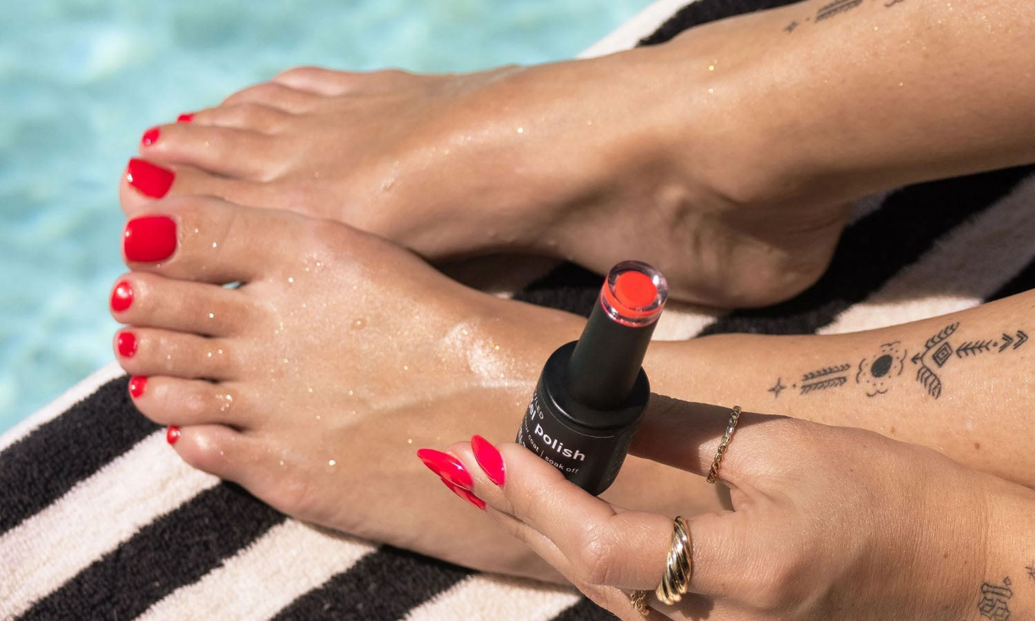 Gelous Hot Girl Summer gel nail polish pedicure - photographed in New Zealand on model