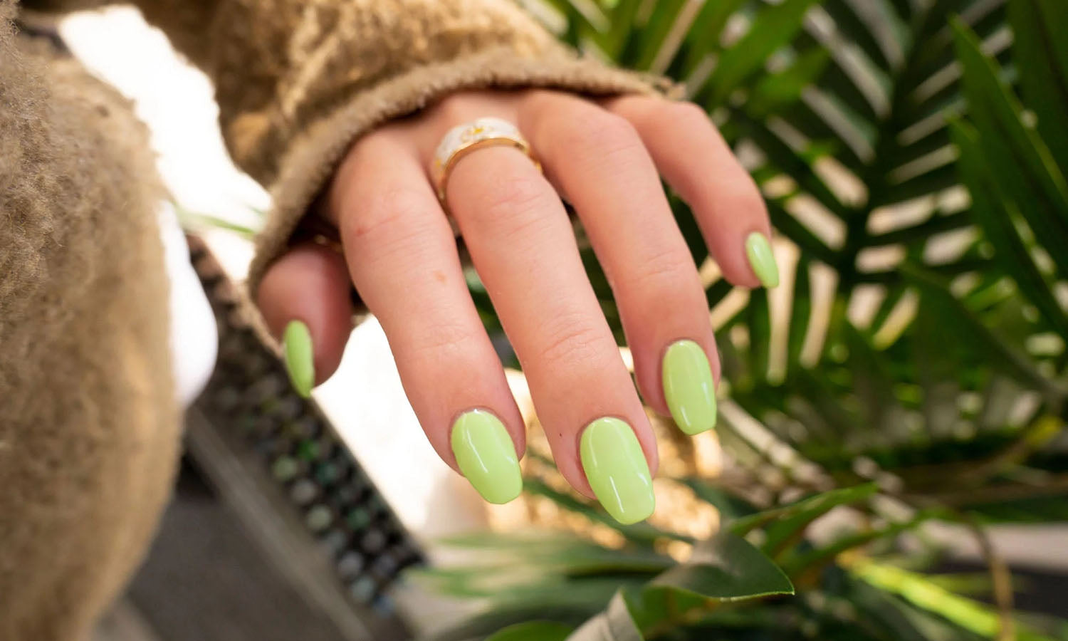 Gelous Read Between the Limes gel nail polish - photographed in New Zealand on model