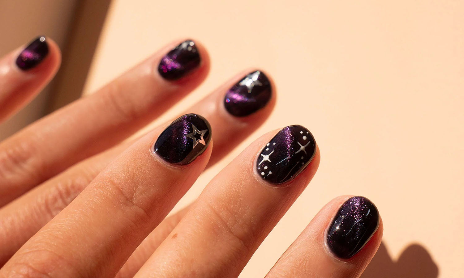 Gelous Matariki Magic Gel Nail Polish Art - photographed in New Zealand on model