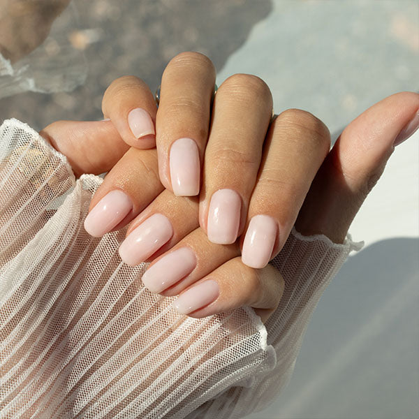 Gelous Milky Pink Builder (BIAB) Gel Nail Polish - photographed in New Zealand on model