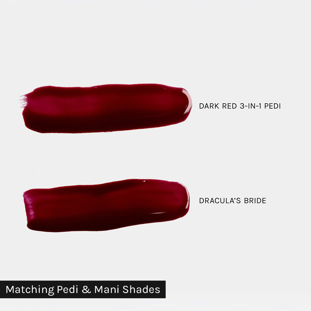Gelous Dark Red 3-in-1 gel nail polish comparison - photographed in New Zealand