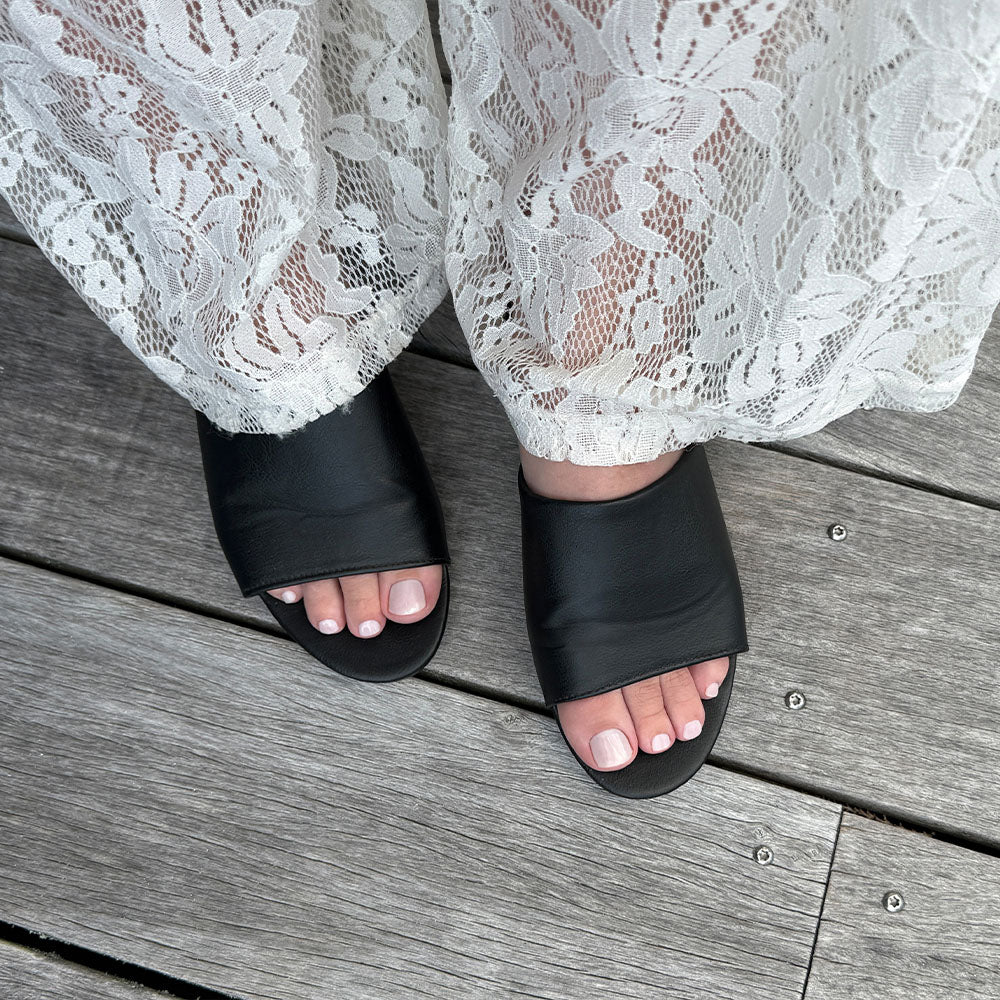 Gelous Sheer White 3-in-1 pedicure polish - photographed in New Zealand on model