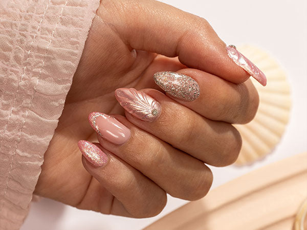 Pink Shell Gel Manicure Nail Art - Photographed in New Zealand