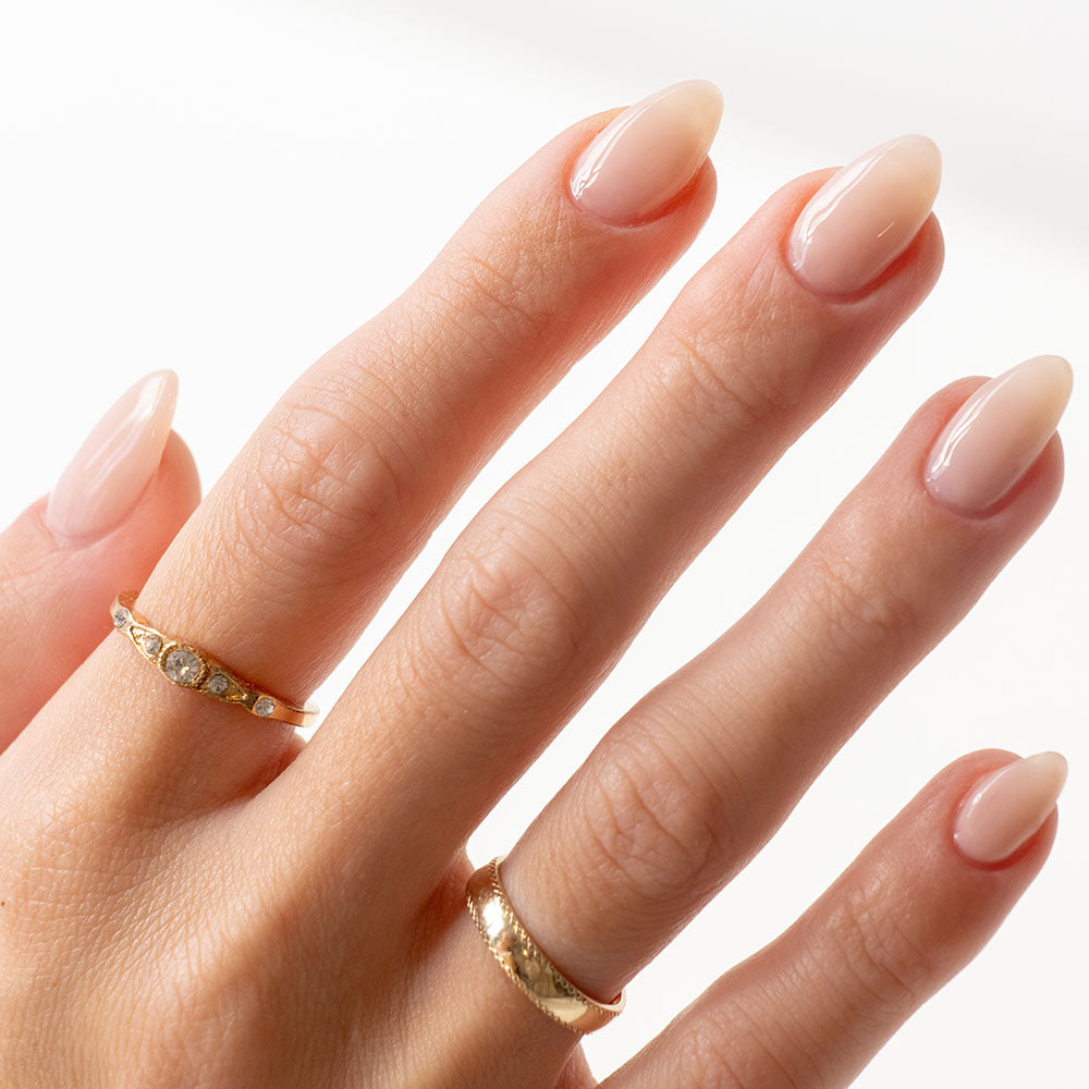 Gelous Nude Rubber Base Coat gel nail polish swatch - photographed in New Zealand