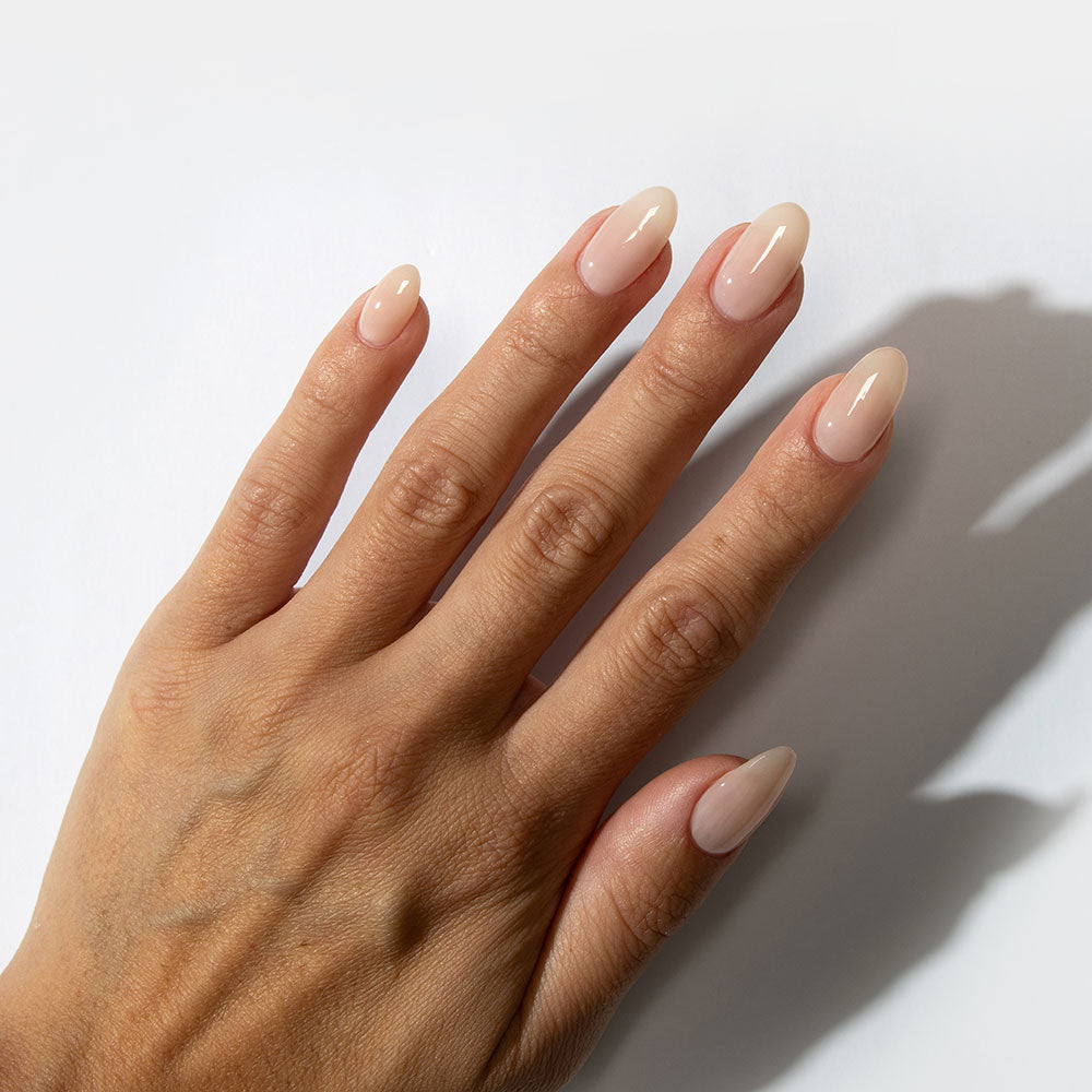 Gelous Nude Rubber Base Coat gel nail polish swatch - photographed in New Zealand