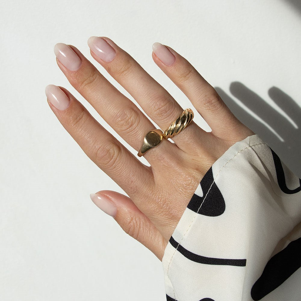 Gelous Bare Builder in a Bottle (BIAB) gel nail polish on model - photographed in New Zealand