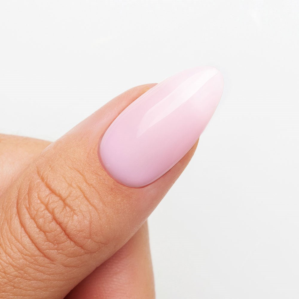 Gelous Candy Floss Builder in a Bottle (BIAB) gel nail polish on model - photographed in New Zealand
