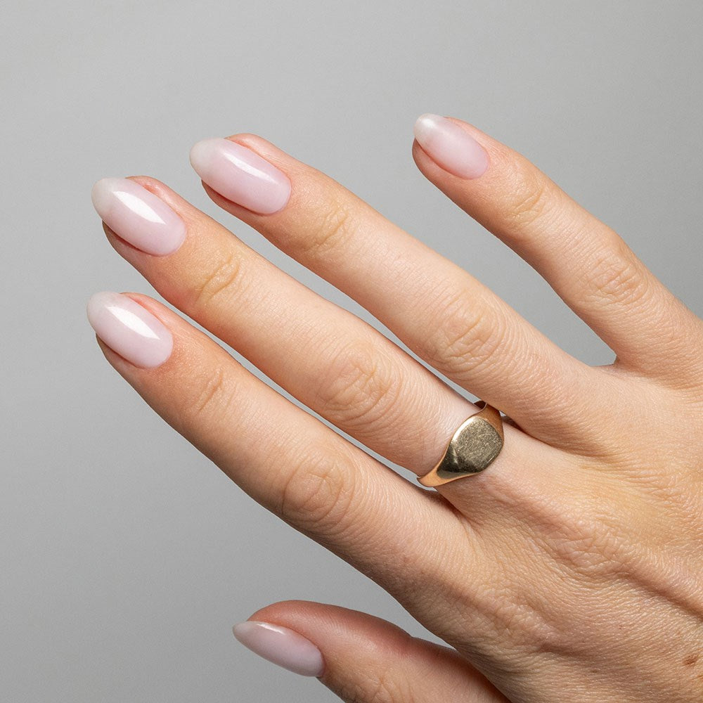Gelous Dreamy Builder in a Bottle (BIAB) gel nail polish on model - photographed in New Zealand