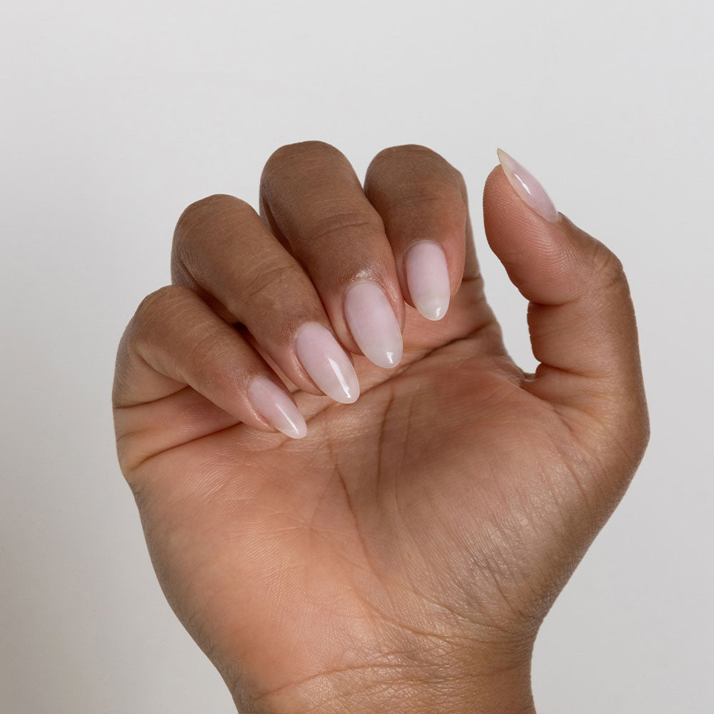 Gelous Dreamy Builder in a Bottle (BIAB) gel nail polish on model - photographed in New Zealand