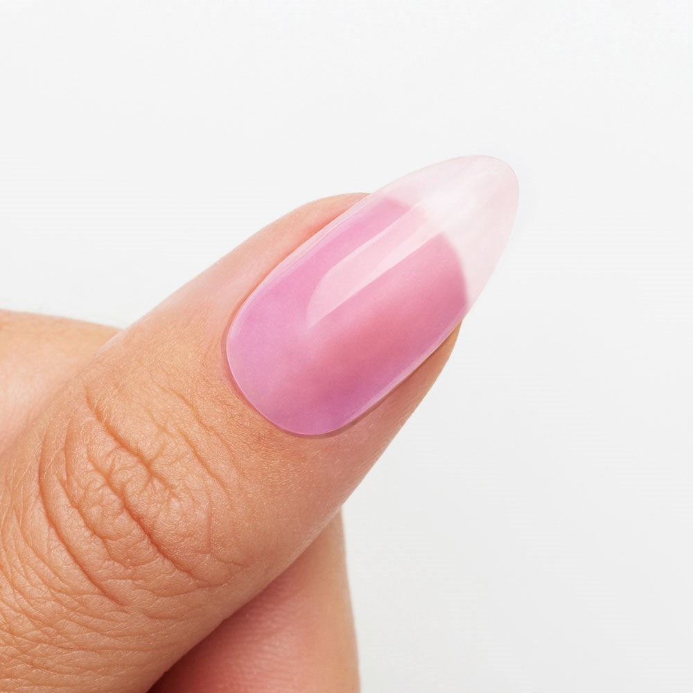 Gelous Lip Gloss Builder in a Bottle (BIAB) gel nail polish on model - photographed in New Zealand