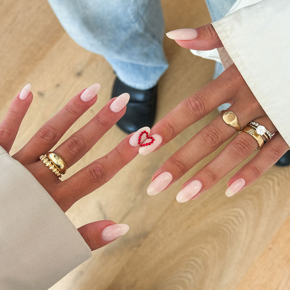 Gelous Milky Pink Builder in a Bottle (BIAB) gel nail polish on model - photographed in New Zealand