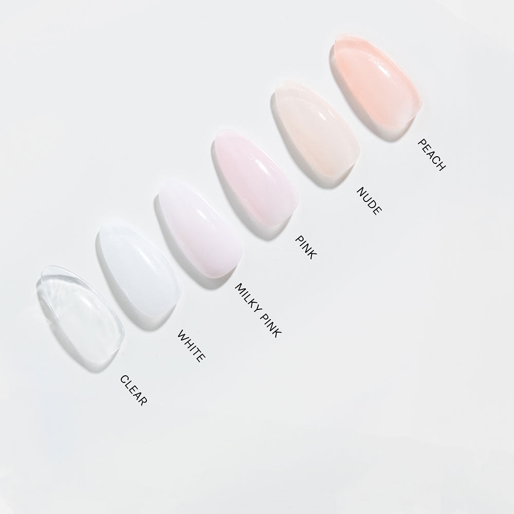 Gelous Builder in a Bottle (BIAB) gel nail polish comparison - photographed in New Zealand