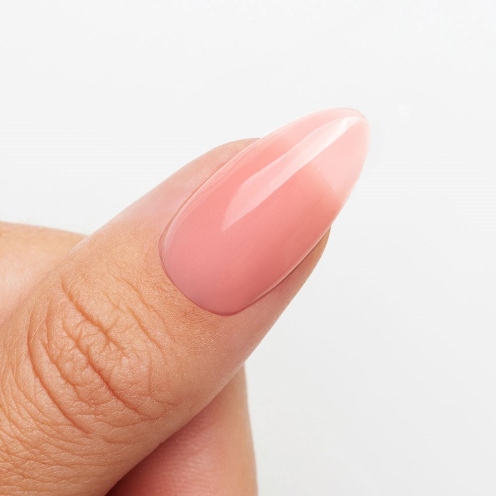 Gelous Rosy Builder in a Bottle (BIAB) gel nail polish on model - photographed in New Zealand