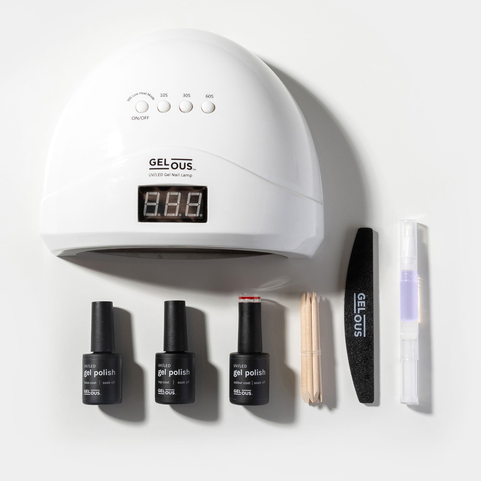 Gelous Essentials Gel Manicure Kit Flat Lay - Photographed in New Zealand