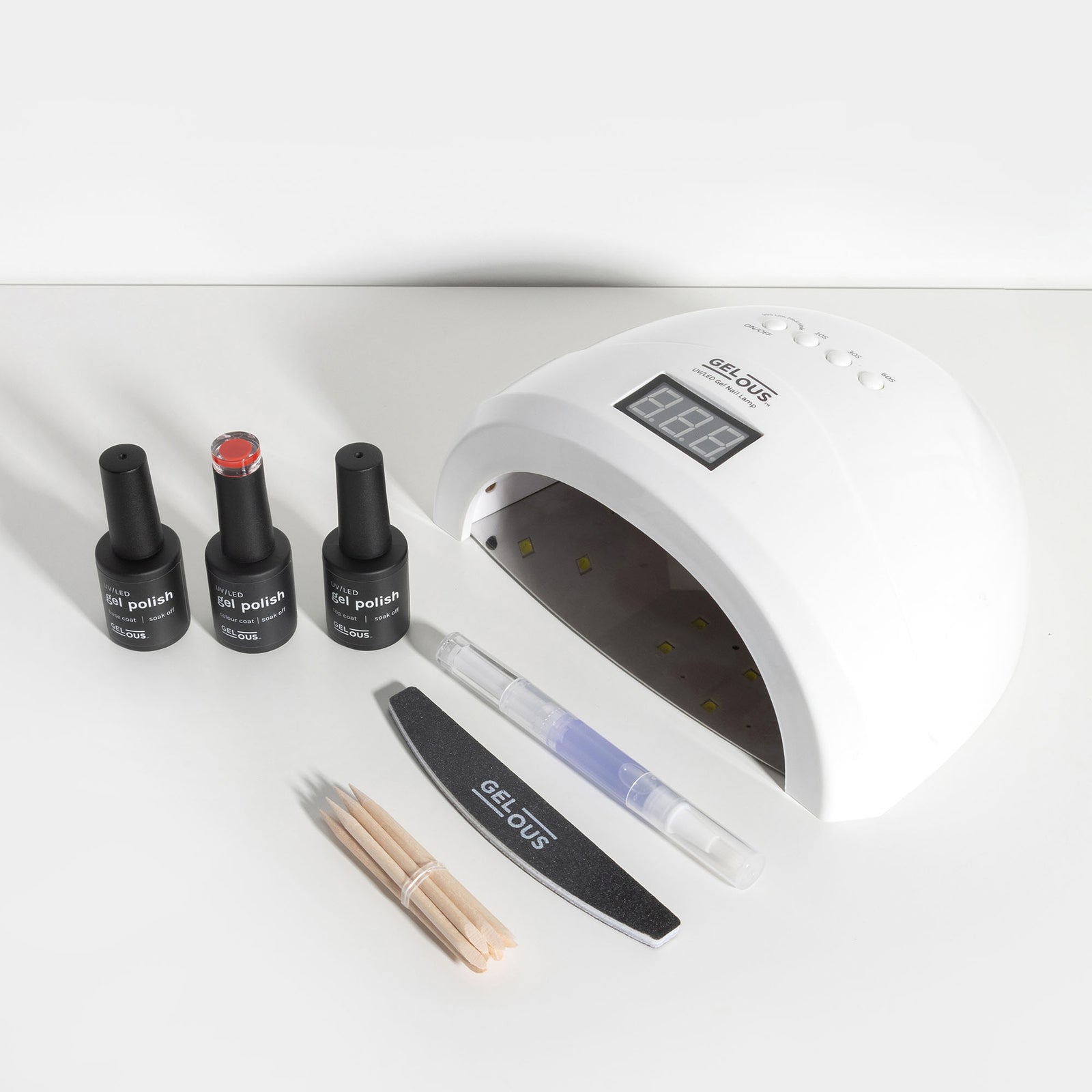 Gelous Essentials Gel Manicure Kit Flat Lay - Photographed in New Zealand