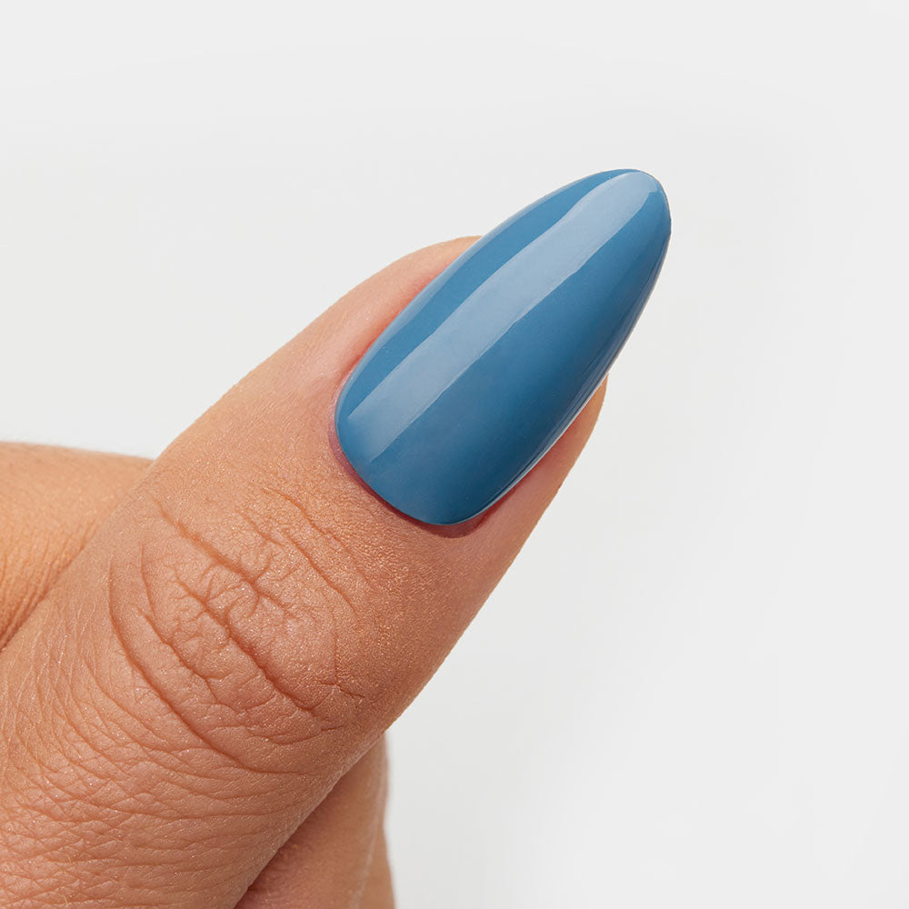 Gelous Blue Haze gel nail polish swatch - photographed in New Zealand