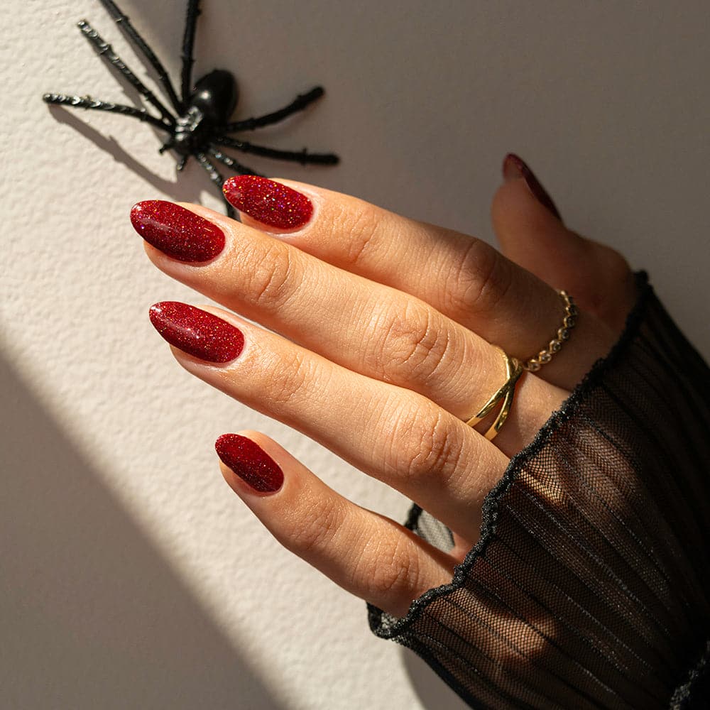 Gelous Blood Lust gel nail polish swatch - photographed in New Zealand