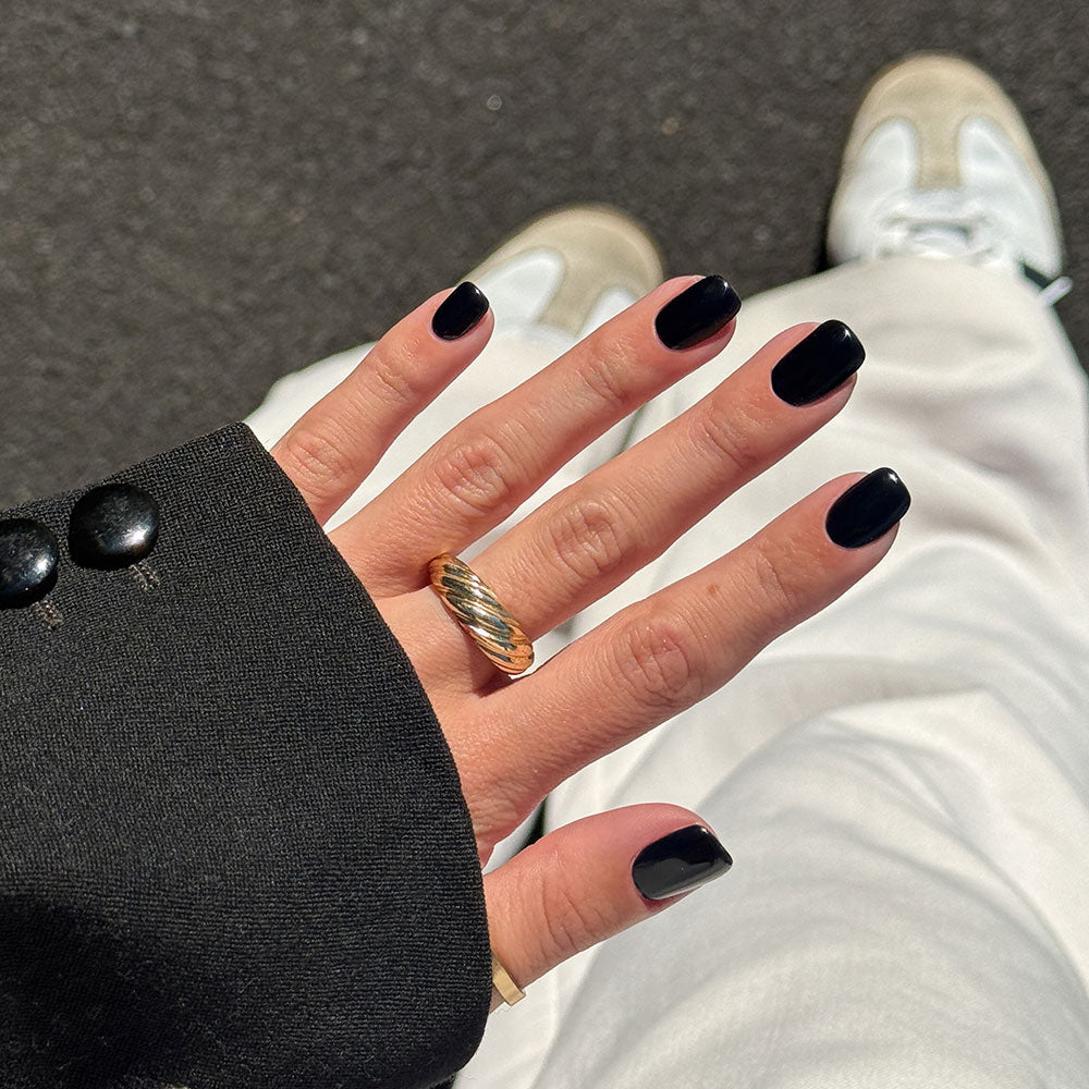 Gelous Black Out HEMA & TPO-Free gel nail polish swatch - photographed in New Zealand