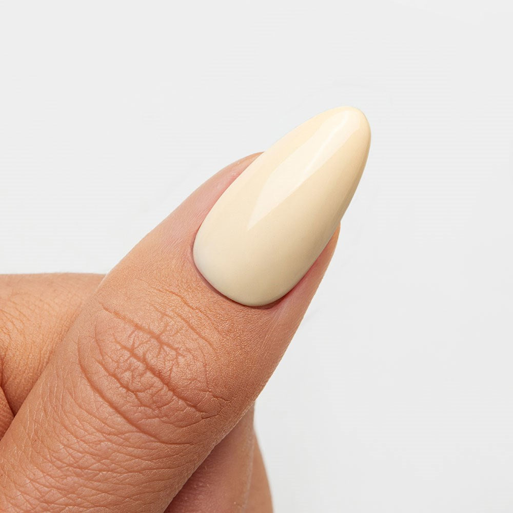 Gelous Buttercream HEMA & TPO Free gel nail polish swatch - photographed in New Zealand on model