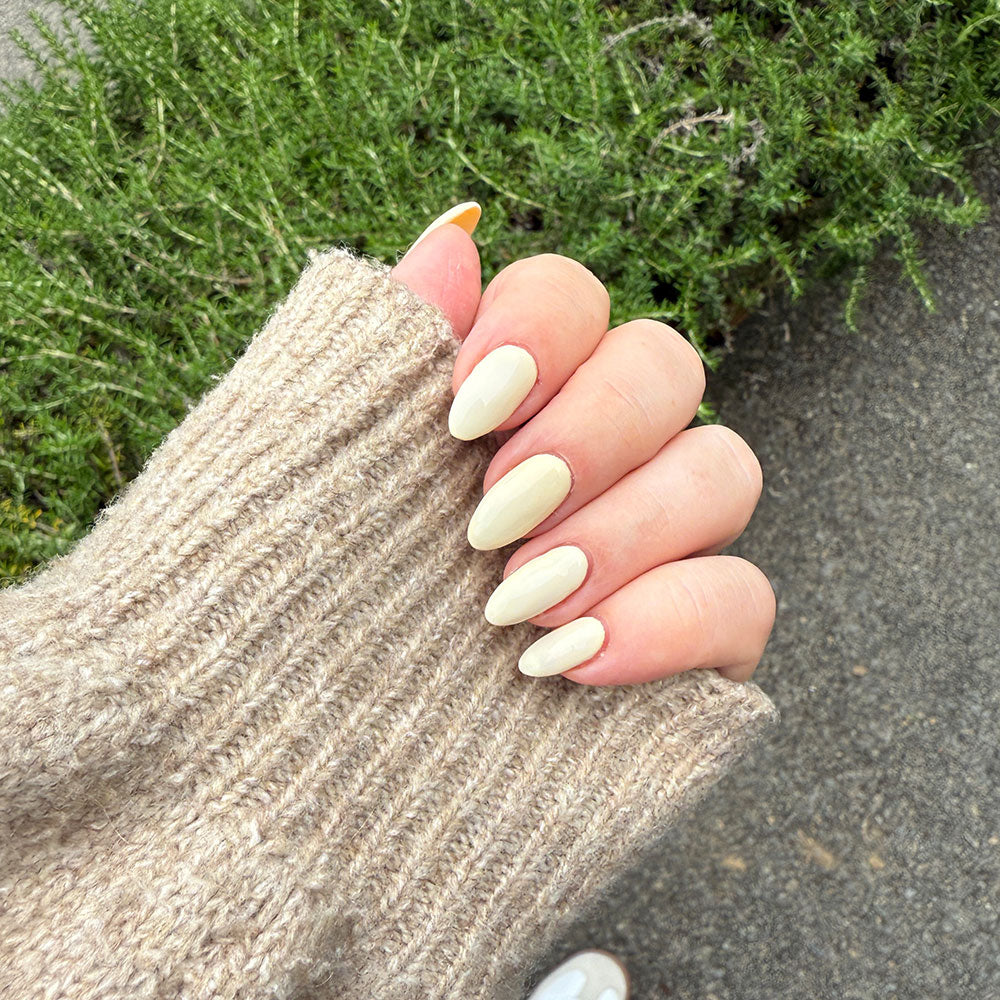 Gelous Buttercream HEMA & TPO Free gel nail polish - photographed in New Zealand on model