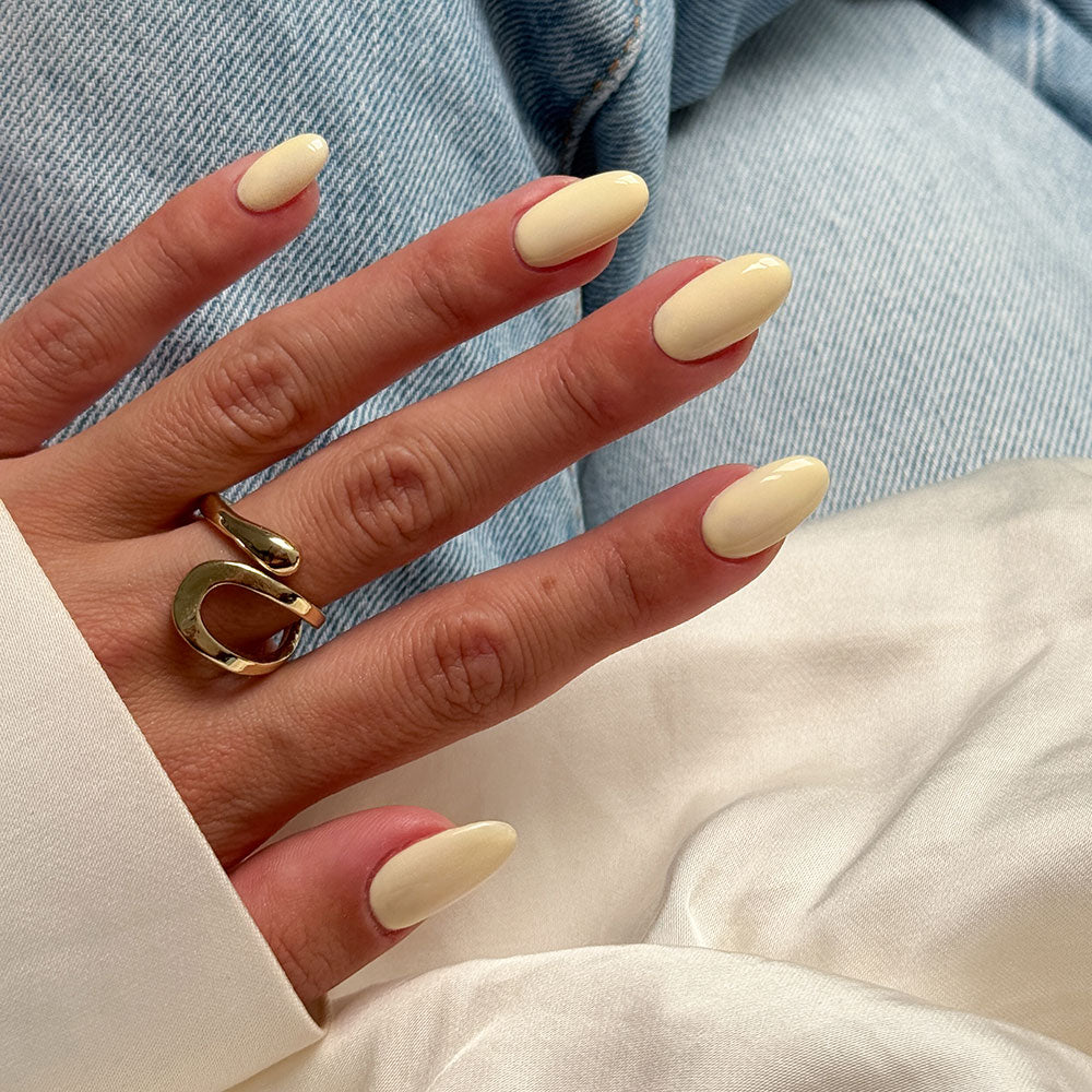 Gelous Buttercream HEMA & TPO Free gel nail polish - photographed in New Zealand on model