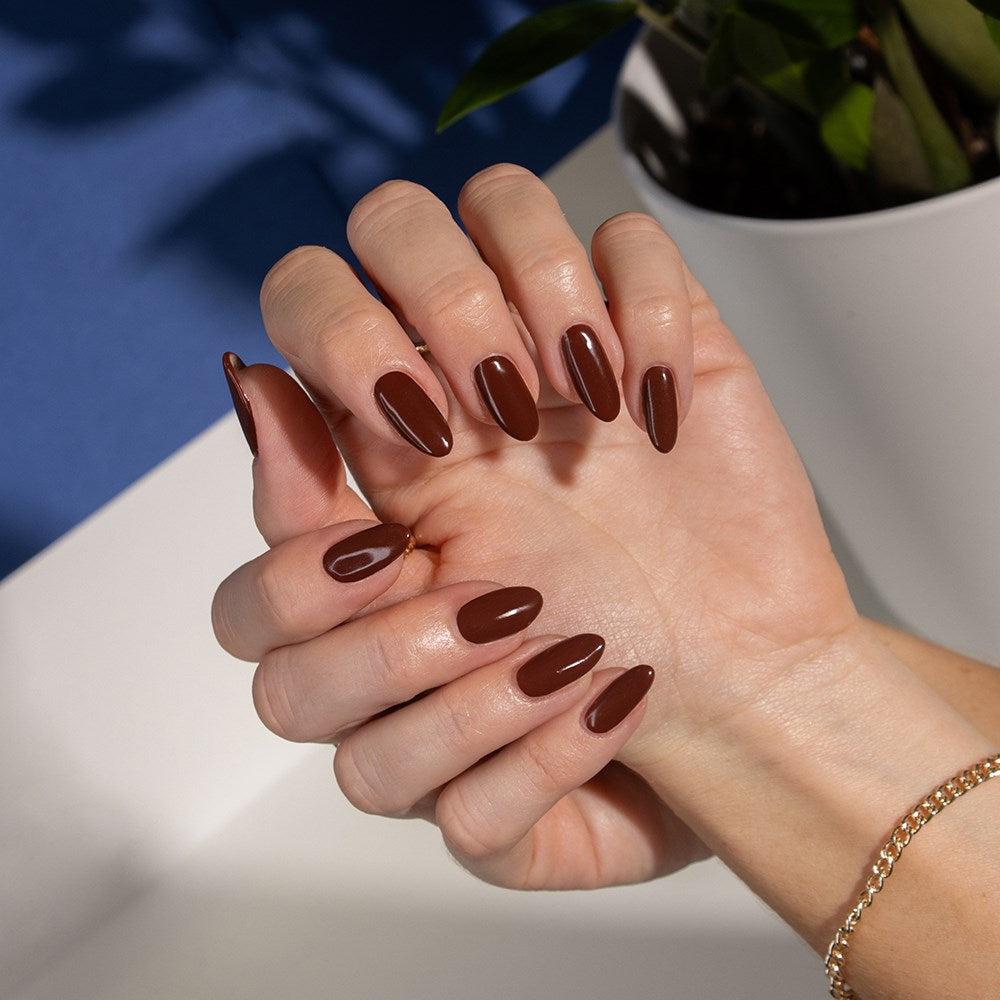 Gelous Cocoa Loco HEMA & TPO Free gel nail polish - photographed in New Zealand on model