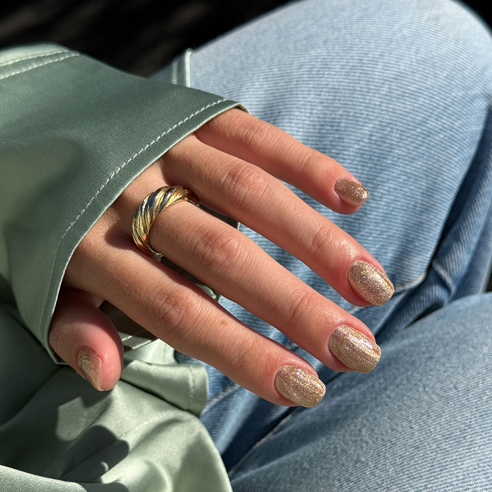 Gelous Champagne Showers HEMA & TPO-Free gel nail polish swatch - photographed in New Zealand