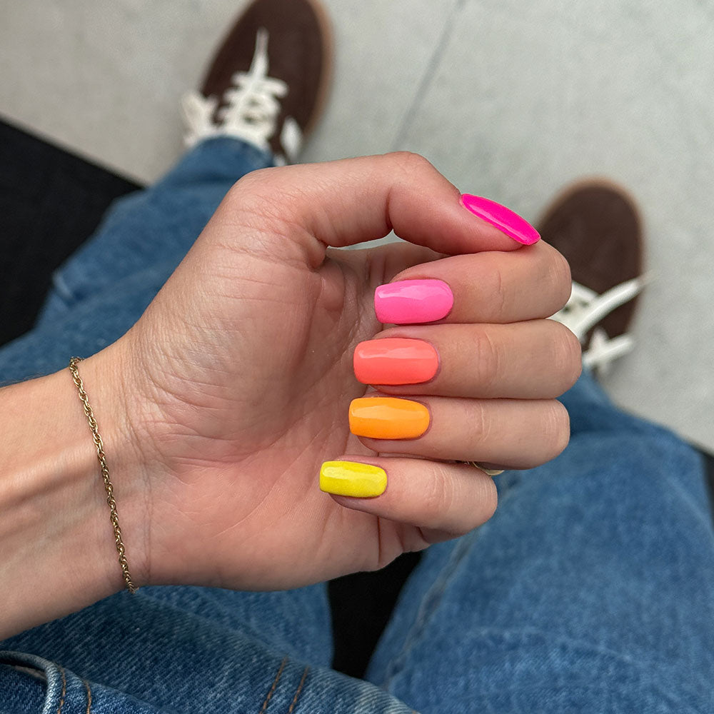 Gelous Chin Up Buttercup gel nail polish - photographed in New Zealand on model