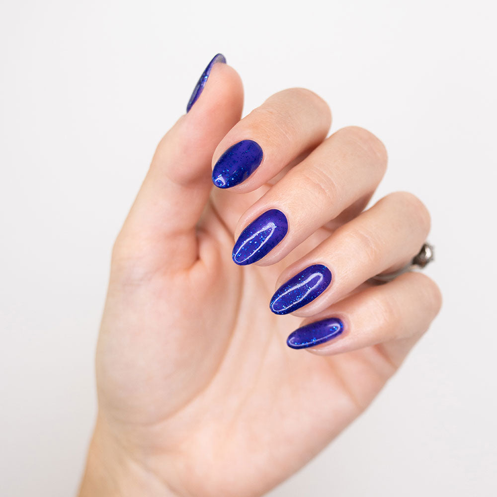 Gelous Deep Blue Sea gel nail polish swatch - photographed in New Zealand