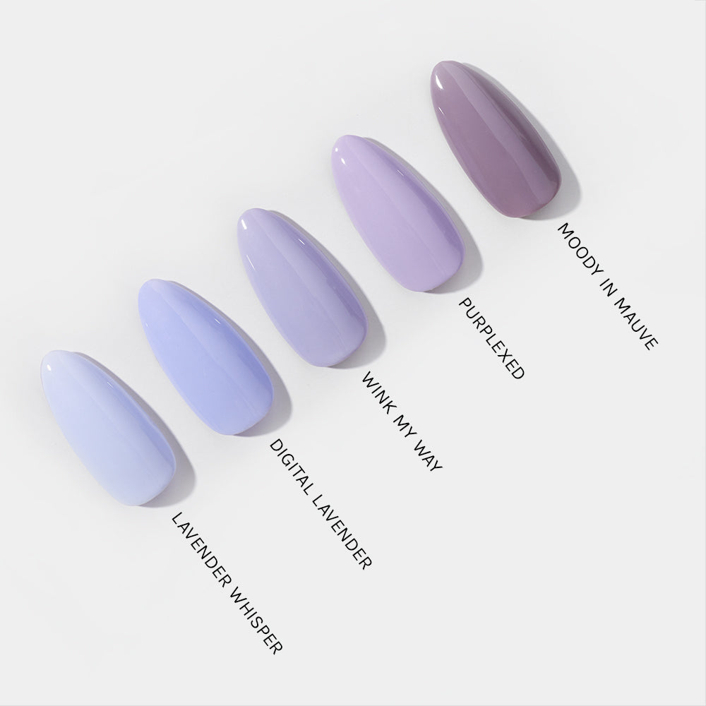 Gelous Digital Lavender gel nail polish comparison - photographed in New Zealand